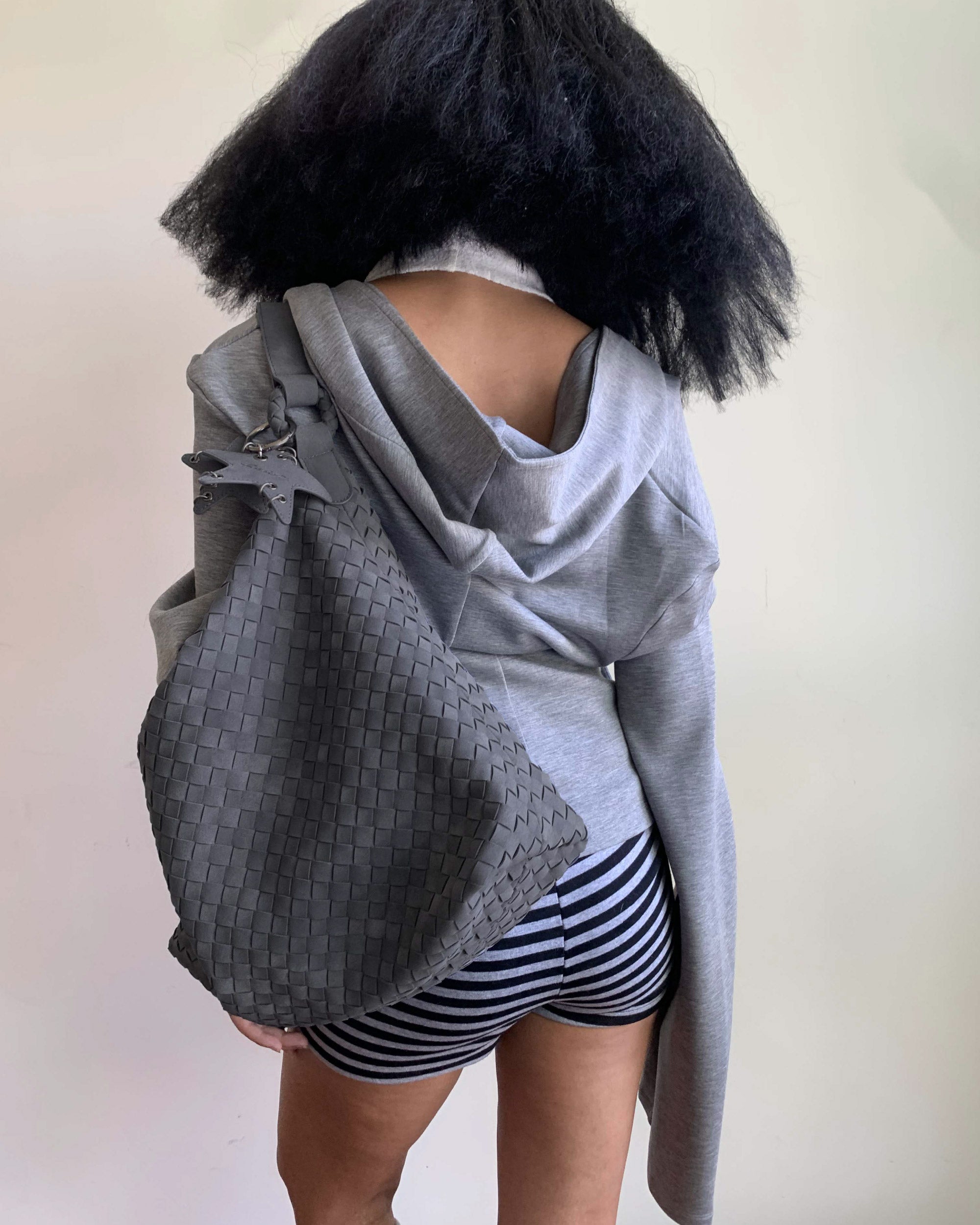 ECoDAY スエード織りトートバッグ　GLAY Suede Woven Tote Bag – ECODAY
