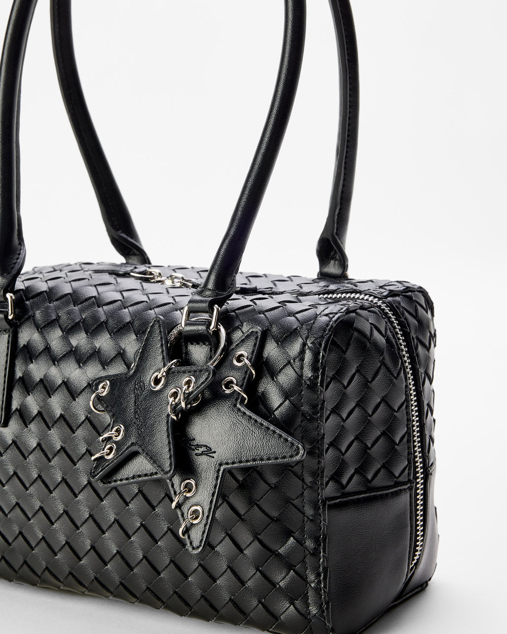 Woven Shoulder Bag – ECODAY ブラック 編み 通勤おしゃれ 2way 