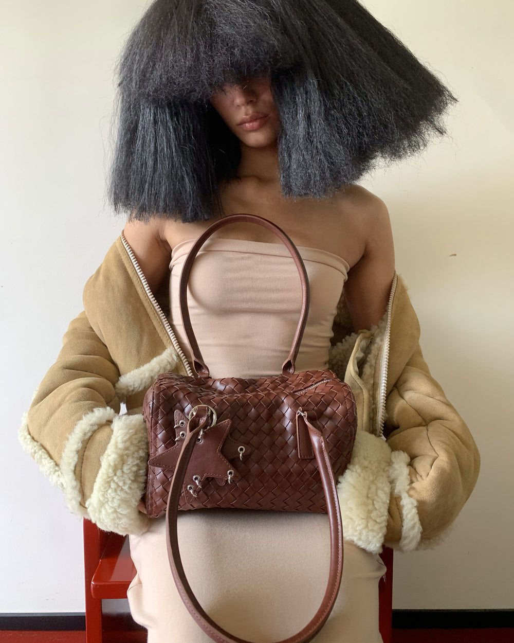 Woven Shoulder Bag – ECODAY ブラック 編み 通勤おしゃれ 2way 