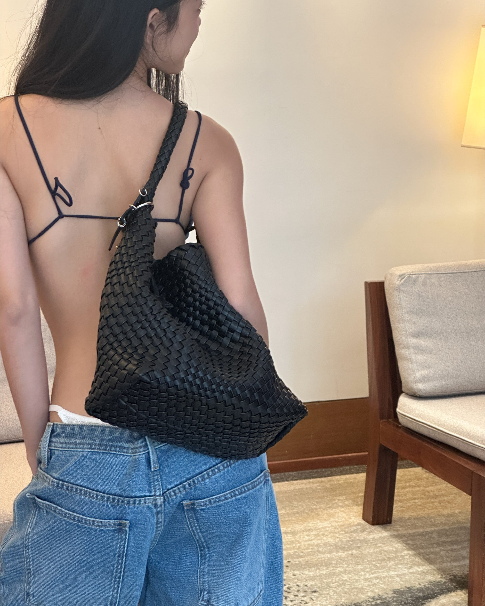 ECoDAY Medium Woven Bag ブラック Medium Woven Bag – ECODAY