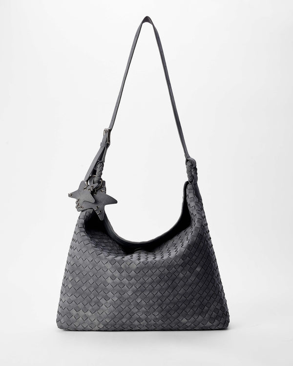Large Suede Woven Tote Bag